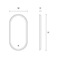 Miroir de courtoisie LED ovale de style moderne Appliques murales décoratives en gros Miroir LED encadré illuminé par écran tactile