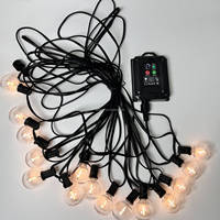Guirlande lumineuse solaire à LED pour jardin extérieur Guirlande d'ampoules G40 Globe Festoon Lights Dimmable Remote Control for Christmas Decoration
