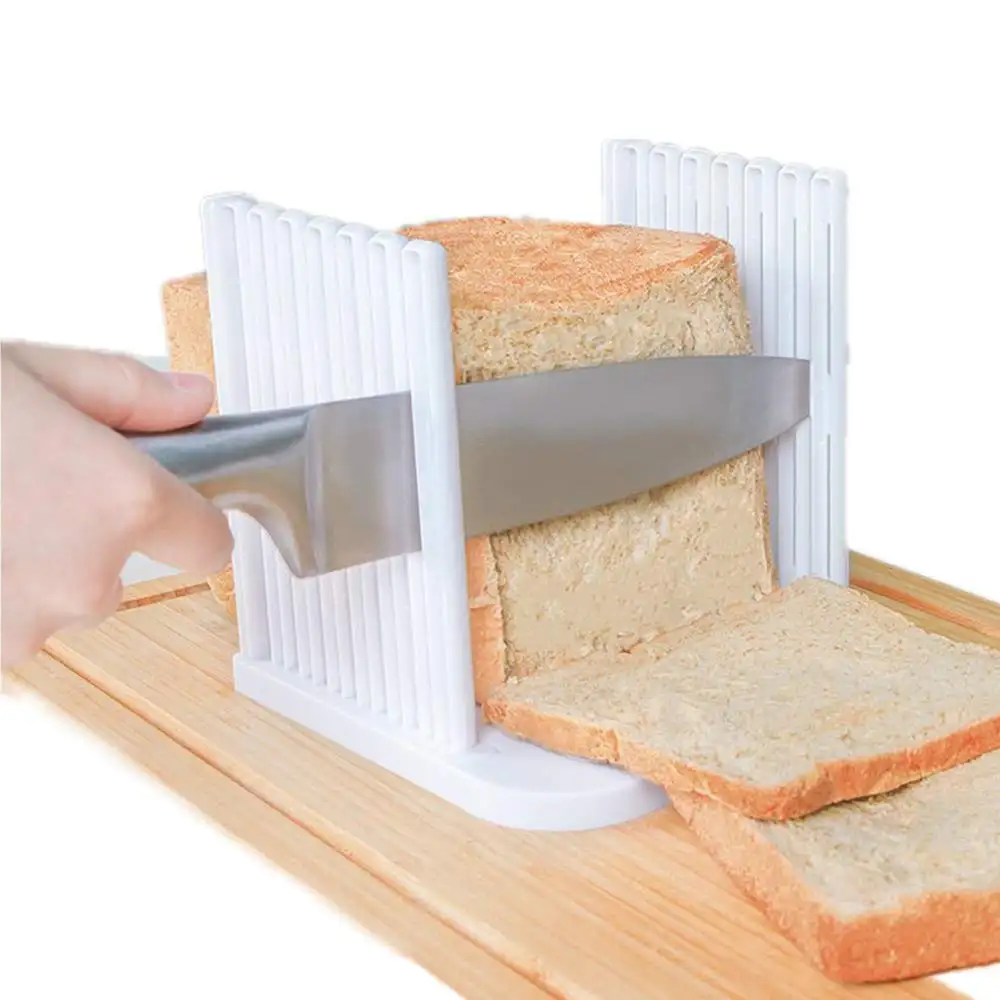 Practical Plastic Toast Bread Loaf Slicer Slicing Cutter Cutting Cuts Even Slices Guide Tool Kitchen Baking Tools