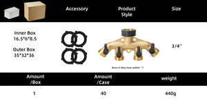 Collettore in ottone 4 vie acqua da giardino connettore <span class=keywords><strong>rubinetto</strong></span> acqua Splitter per il giardino - Product Image 6