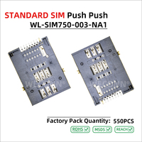 WECONN WL-SIM750-003-NA1 6PIN+2 1.80mm Connettore SIM SMT Push-Push ad Alta Temperatura con Contatti Placcati in Oro LCP Personalizzabile