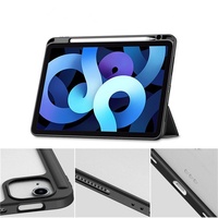 Kalemlik Tablet akrilik temizle geri yumuşak kenar kapak Ipad kılıfı 10.2 2021 2020 2019 9. 8th 7th Gen akıllı PU deri kılıf