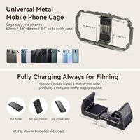   Kit vidéo universel pour iPhone, smartphone, vlogging et diffusion en direct, ensemble cage avec microphone, lumière, trépied 3384B 3406B