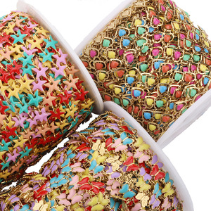 Collar de cadena de esmalte con mariposas coloridas, aleación de zinc, joyería de moda para mujer, regalo con patrón de estrella y corazón H1277 - Product Image 4