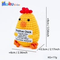 Vente en gros : Poupée Amigurumi en crochet faite à la main, motif canard et poussin, avec carte de message positif, compagnon de bureau pour le soutien émotionnel, cadeau de Noël