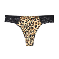 Celana Dalam Bikini Wanita Grosir Pinggang Rendah Motif Leopard dengan Renda, Bernapas, dan Nyaman