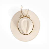 Vente en gros OEM, nouveauté, chapeau en feutre à large bord avec bande perlée, chapeau Fedora en daim pour hommes et femmes, chapeaux Panama classiques