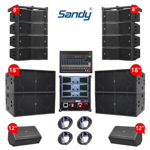 Dual 8 Inch Line Array <strong>DJ</strong> Speaker <strong>Set</strong> with Passive 18 Inch Subwoofer Professinal Outdoor Stage Performance Speaker System - Product Image 1