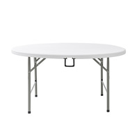 Mesa Plegable Multifuncional de Plástico de Alta Densidad (Polietileno) para Exteriores, Diámetro 1.2/1.5/1.8M, Ideal para Fiestas y Bodas, Venta al Por Mayor