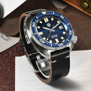 Montre de luxe pour homme San Martin SN047-G-B, nouvelle montre de plongée Turtle, mouvement automatique NH35, bracelet en saphir, 20 bars, lumineuse, Relojes - Product Image 5