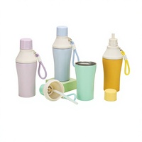 Bouteille d'eau isotherme sous vide en acier inoxydable de 20 oz avec paille, gobelet de voyage portable, logo personnalisé, vente en gros promotionnelle