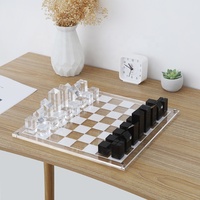JERY personnalisé Lucite Chess Checkers Set personnalisé marque cristal jeux de société présentoir présentoir de qualité supérieure pour bureau à domicile