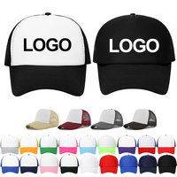 Casquettes de baseball de sport et de voyage à 5 panneaux pour hommes, vierges, en maille et mousse, style trucker, avec broderie de logo personnalisée de haute qualité