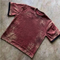 T-shirt Boxy Homme Vintage Délavé à Manches Courtes 100% Coton avec Impression DTG Personnalisée Effet Vieilli et Motif Vieilli Respirant