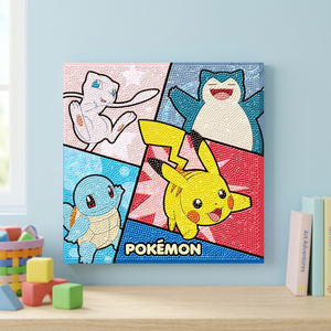 Kit de Peinture Diamant Imprimée Pokémon Sautant 25x25cm Coréen DIY 5D Point de Croix Complet Cadeau Artisanat Enfants Vente en Gros - Product Image 2