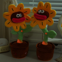 Jouet en peluche électrique amusant en forme de tournesol, chantant et dansant, personnalisé, rembourré de coton PP, durable, cadeau d'anniversaire anti-stress