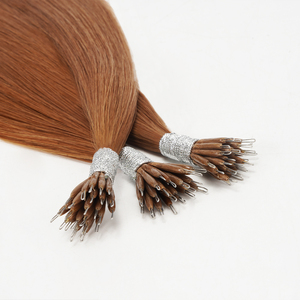 Extension per <span class=keywords><strong>capelli</strong></span> invisibili con anello nano, doppia trama, colore <span class=keywords><strong>nocciola</strong></span> chiaro, 100% <span class=keywords><strong>capelli</strong></span> Remy di prima qualità, senza perdita di <span class=keywords><strong>capelli</strong></span> - Product Image 2