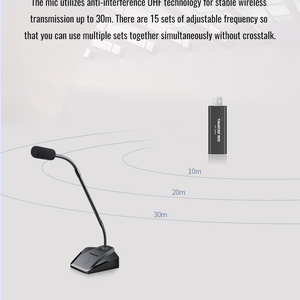 Cho <span class=keywords><strong>Takstar</strong></span> âm thanh chuyên nghiệp hội nghị <span class=keywords><strong>Microphone</strong></span> MS-580W1 UHF 30m không dây duy nhất kênh USB receiver omni-directional - Product Image 2