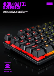 <span class=keywords><strong>Clavier</strong></span> et <span class=keywords><strong>souris</strong></span> de jeu Keywin personnalisés OEM avec rétroéclairage LED 104 touches, design filaire arc-en-ciel pour PC de bureau - Product Image 4