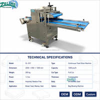 Machine à trancher le pain en continu, équipement de découpe automatique sur convoyeur, largeur de coupe personnalisable, boulangerie