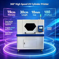 Machine d'impression UV industrielle cylindrique 360 °   Impression rapide CMYKWV sur bouteilles, tasses, mugs de formes cylindriques variées, garantie 1 an