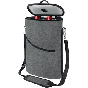 Sac isotherme à vin personnalisable pour 2 bouteilles, sac de pique-nique portable, étanche, avec bandoulière réglable - Product Image 2