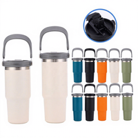 Gobelet isotherme personnalisé de 30 oz avec couvercle et paille, gobelet de voyage isolé avec poignée, gobelet thermique en acier inoxydable à double paroi
