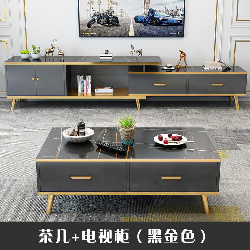 Or noir/meuble de télévision table basse