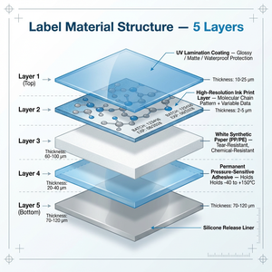 Professional Custom Peptide Vial <b>Labels</b> with Scientific Molecular Branding, <b>Waterproof</b> & UV-Resistant Synthetic MaterialCustom - Product Image 4