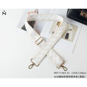 Cintura per borsa beige a quadretti con cinghia in tessuto da 4 cm per borsa a mano - Product Image 3