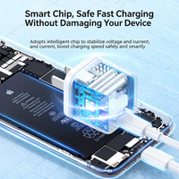 Cargador GaN de 20W, Mini Adaptador de Corriente USB C, Logotipo Personalizado OEM, 100% Inspeccionado, 13 Años de Experiencia Directa de Fábrica, Cargador de Pared USB C para Mercado Global
