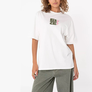 <span class=keywords><strong>Camiseta</strong></span> Personalizada <span class=keywords><strong>con</strong></span> Estampado Gráfico para <span class=keywords><strong>Mujer</strong></span> - <span class=keywords><strong>Camiseta</strong></span> Extra Grande 100% Algodón <span class=keywords><strong>con</strong></span> Estampado de Letras en la Espalda, OEM/ODM por Fábrica de Ropa de China - Product Image 1