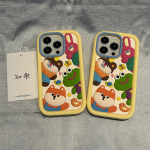 Rab Khung Silicone trường hợp điện thoại cho <span class=keywords><strong>Iphone</strong></span> 16/15 Pro Max/11/14PM/13P/12pro bảo hiểm đầy đủ thiết kế phim hoạt hình bán lẻ bao gồm - Product Image 6