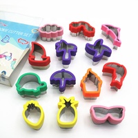 Set Pemotong Kue Logam Tema Tropis Stainless Steel 13pcs dengan Tutup Plastik