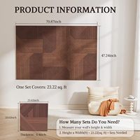 Panneaux muraux acoustiques modernes Roydaa en gros, lot de 6 pièces 60x60 cm, auto-adhésifs en fibre de polyester haute densité