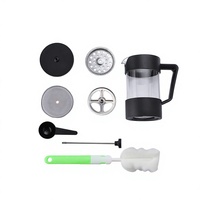 Cafetière à piston Seecin en verre borosilicate résistant à la chaleur de 12 oz avec système de filtration à 4 niveaux, noire, pour la maison et le bureau