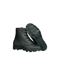 Bottines tactiques en cuir noir pleine fleur personnalisables avec fermeture éclair latérale