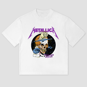 ヴィンテージ ロックバンド メンズ 半袖Tシャツ 300GSM ヘビーウェイト コットン クルーネック オーバーサイズ グラフィックプリント ハイストリート - Product Image 6