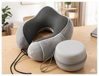 Étui de transport portable antichoc en EVA rigide en forme de U pour oreiller de voyage, boîte de rangement d'outils avec logo personnalisé