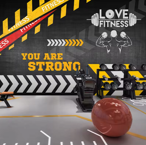 3D sport <span class=keywords><strong>palestra</strong></span> carta da parati autoadesiva Fitness carta da parati murale buccia e bastone tessuto murale rivestimento murale - Product Image 2
