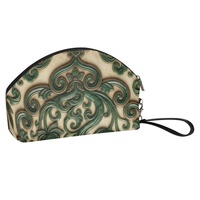Pochette à maquillage avec dragonne, motif personnalisable, MOQ : 1 pièce, sac cosmétique vert à motif personnalisé, dôme personnalisé