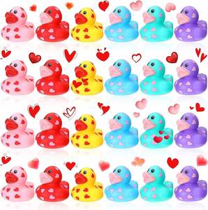 Customizable Pictures Rubber Valentine's Day Duck <b>Pink</b> Heart Squeeze-Sounding Dabbling Toy for Babies 0-24 Months Party <b>Gift</b> - Product Image 2
