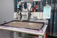 Máquina de Bordar de Alta Velocidad Modelo Popular Galaxy de 12/15 Agujas, de Una Sola Cabeza, para Lentejuelas y Cuentas, para Vestidos, Telas, con Software DAHAO