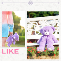 Ours en peluche géant personnalisé avec nœud papillon, ours en peluche violet lavande, jouet en peluche, jouet micro-ondable pour cadeau