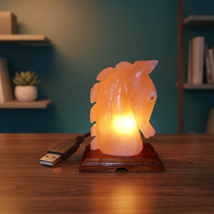 Lampe en sel rose de l'Himalaya, lampe en sel de roche de l'Himalaya, haute qualité, forme de cœur, mini USB, 100% sel rose pur de l'Himalaya - Product Image 1