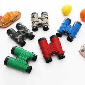 Twin Tube Toy Binoculars 5X Plastic Camouflage Green Blue Red For Kids Nature Exploration - Product Image 2