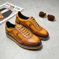 Chaussures en cuir décontractées pour hommes de haute qualité, en cuir véritable, à semelle épaisse, baskets, chaussures habillées décontractées, chaussures de luxe discrètes
