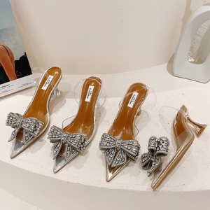 XSD Hot Sale Autumn New High Heels PVC Transparent Women's Pointed Shoes Rhinestone High Heel <b>Sandals</b> - Product Image 2