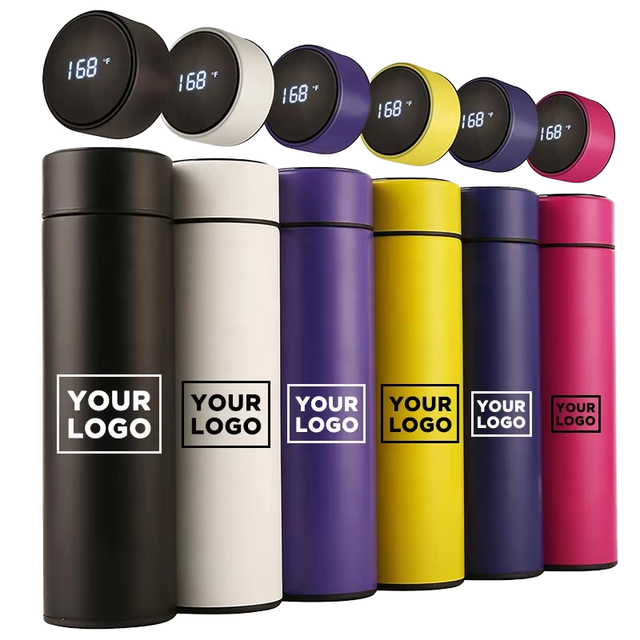 Custom logo Smart Cup Stainless Steel Vacuum Flasks Insulated Bottle Digital LED Temperature Display Smart Hot Water Bottle