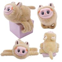 Rabu Bubu Circle Peluche Capibara Super Douce en Coton PP et Maille, Bracelet à Tapoter, Cadeau d'Anniversaire pour Enfants, Doudou, Porte-clés